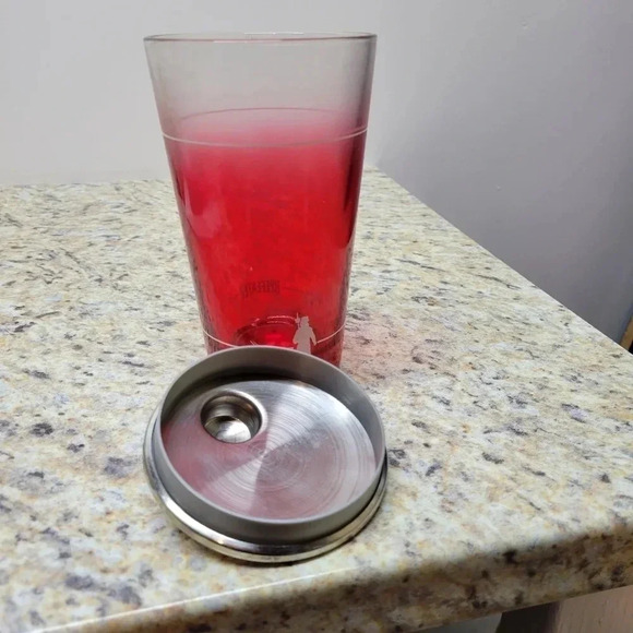 🌴3/$15🌴 Beefeater Martini Shaker Maker Cocktail Mixer With Lid Red - Picture 8 of 8